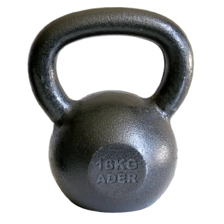 Kettlebell Premier 16 kg (35 pounds) for Training in Home Gym, Steel Construction Resistant with Non-slip Coating, Black