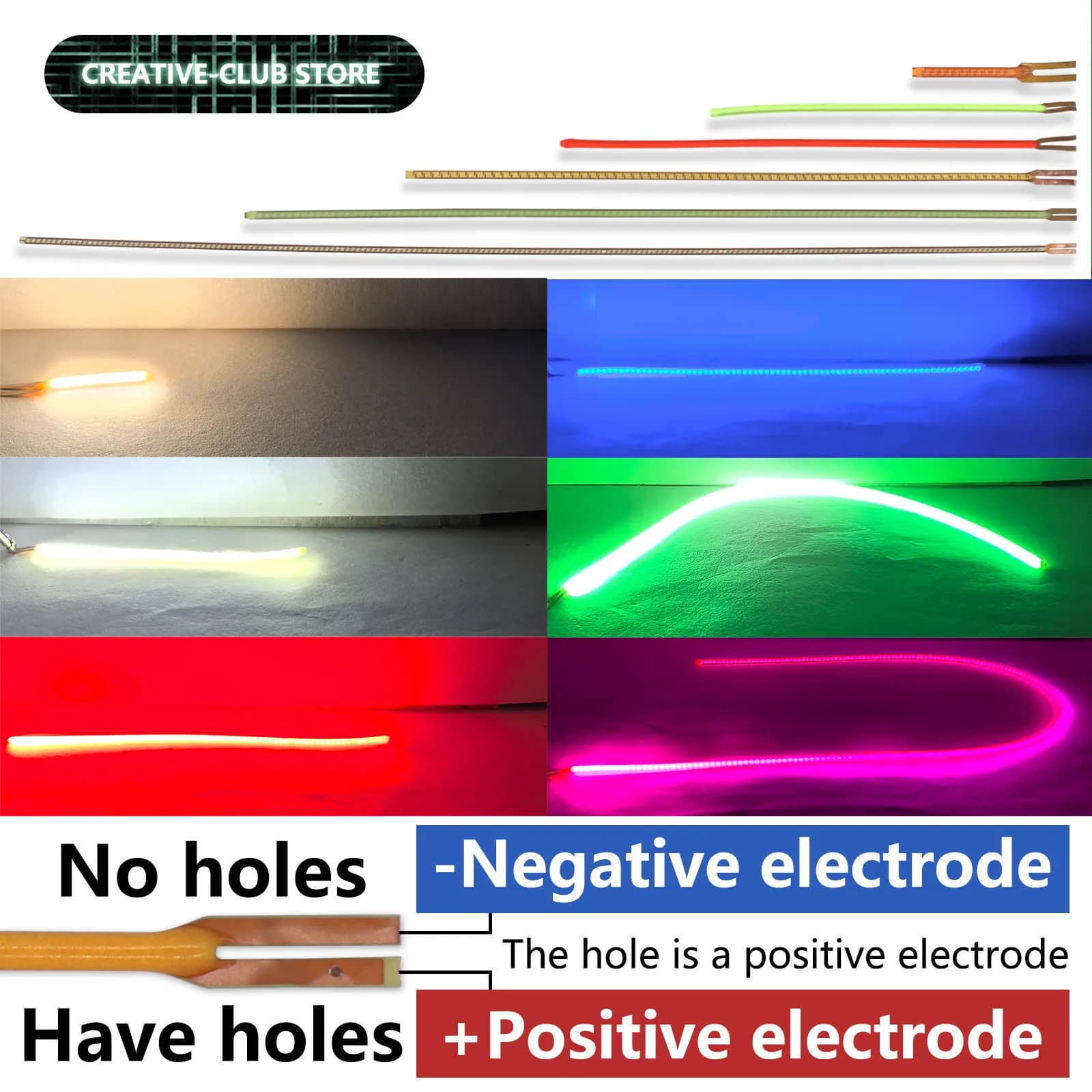 COB LED Filamento Flessibile 25mm 80mm 110mm 128mm 190mm 300mm DC3V Accessori Della Lampada Diodo Parti FAI DA TE Rosa Bianco Caldo Rosso Blu Verde