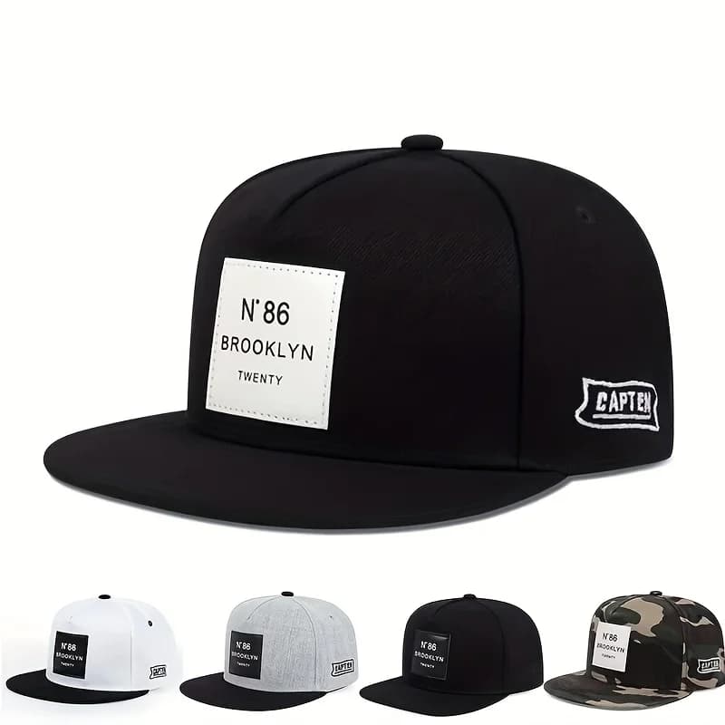 1pc Unisex Sports Baseball Cap for Men & Women With Alphabet Silicone Label Dad Hat - Stylish Flat Brim Snapback Trucker Cap