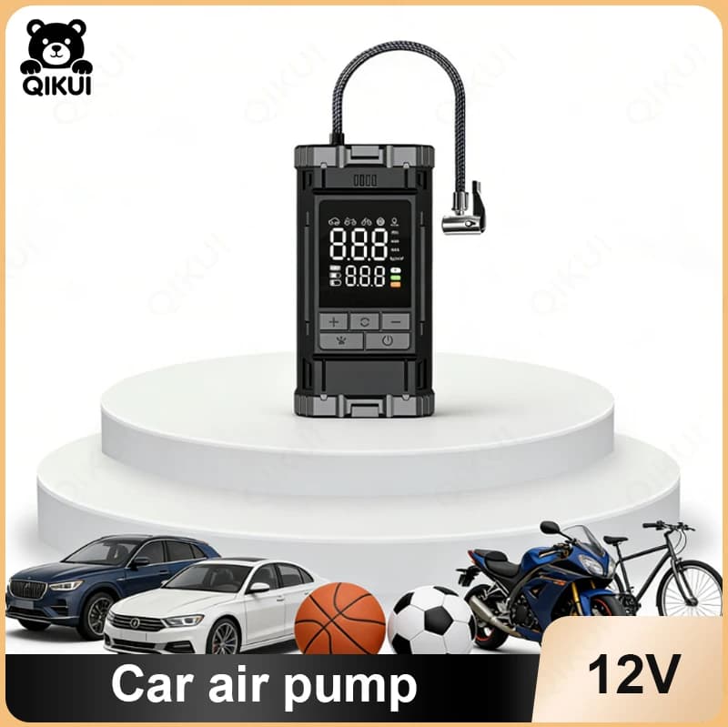 Compressore d'Aria Portatile per Auto, Alimentatore di Emergenza e Avviatore d'Emergenza per Veicoli 12V DC, Pompa d'Aria Automobilistica
