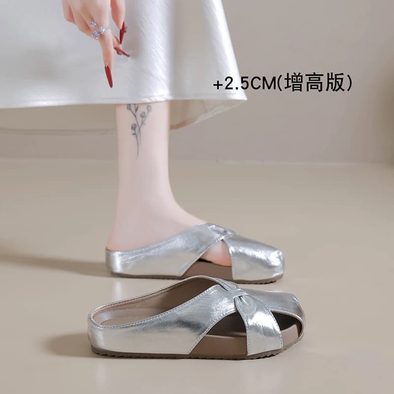 Nuove Ciabatte Mule Traforate Traspiranti, Eleganti Sandali Casual di Lusso con Punta Chiusa per Uso Quotidiano Femminile