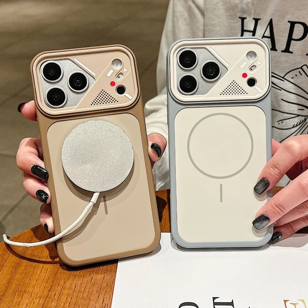 Cover Protettiva Opaca Effetto Pelle per Ricarica Wireless Magnetica MagSafe per iPhone 17 Pro Max 16 15 14 Plus 13 12