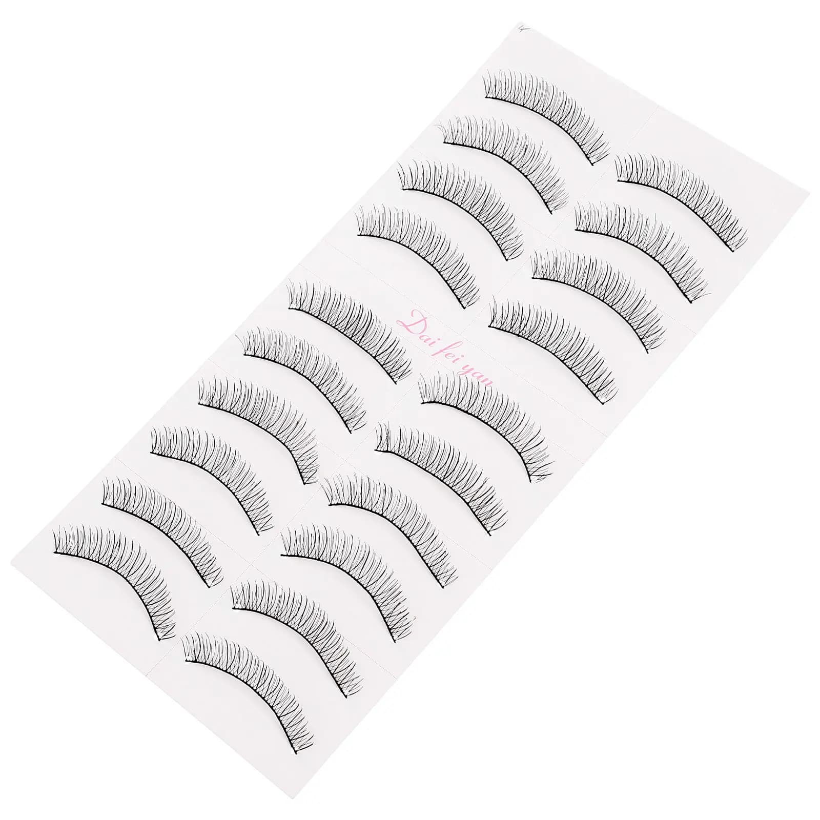 10 pairs of natural, long, thick and curly fake eyelashes, for woman, handmade black eyelashes, eye-catching make-up, ideal for special occasions