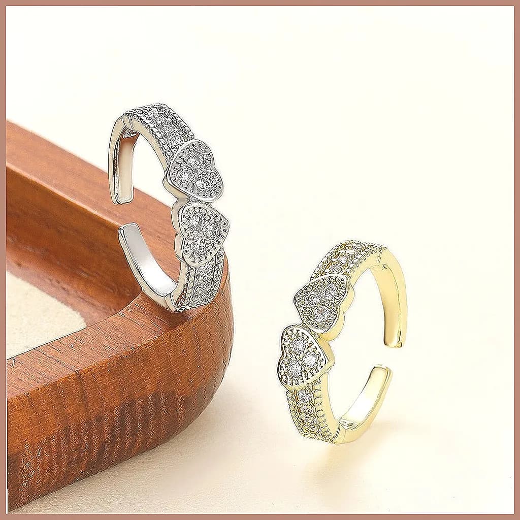 European-American Fashion Ring with Women's Zirconia, Adjustable Opening, Versatile Wedding Gift and Light Luxury