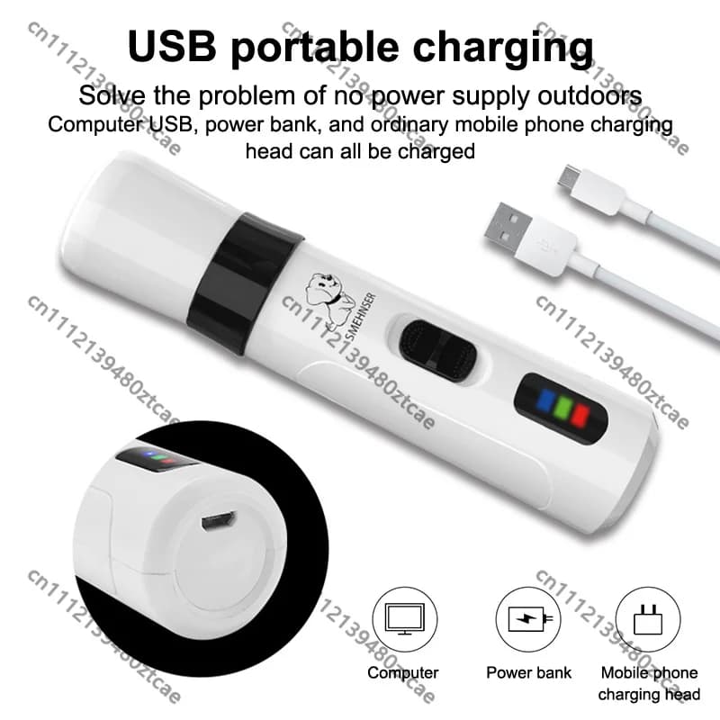 Upgraded Silent Electric Pet Nail Grinder USB Rechargeable Dog Cat Groom Nail Polisher Tool