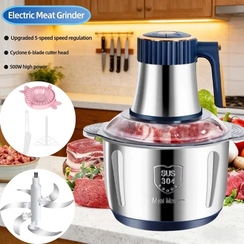 5 Liter Kitchen Robot Multifunctional Stainless Steel Electric Tritacarne Kitchen Blenders for Vegetable and Cooking Meat Blenders