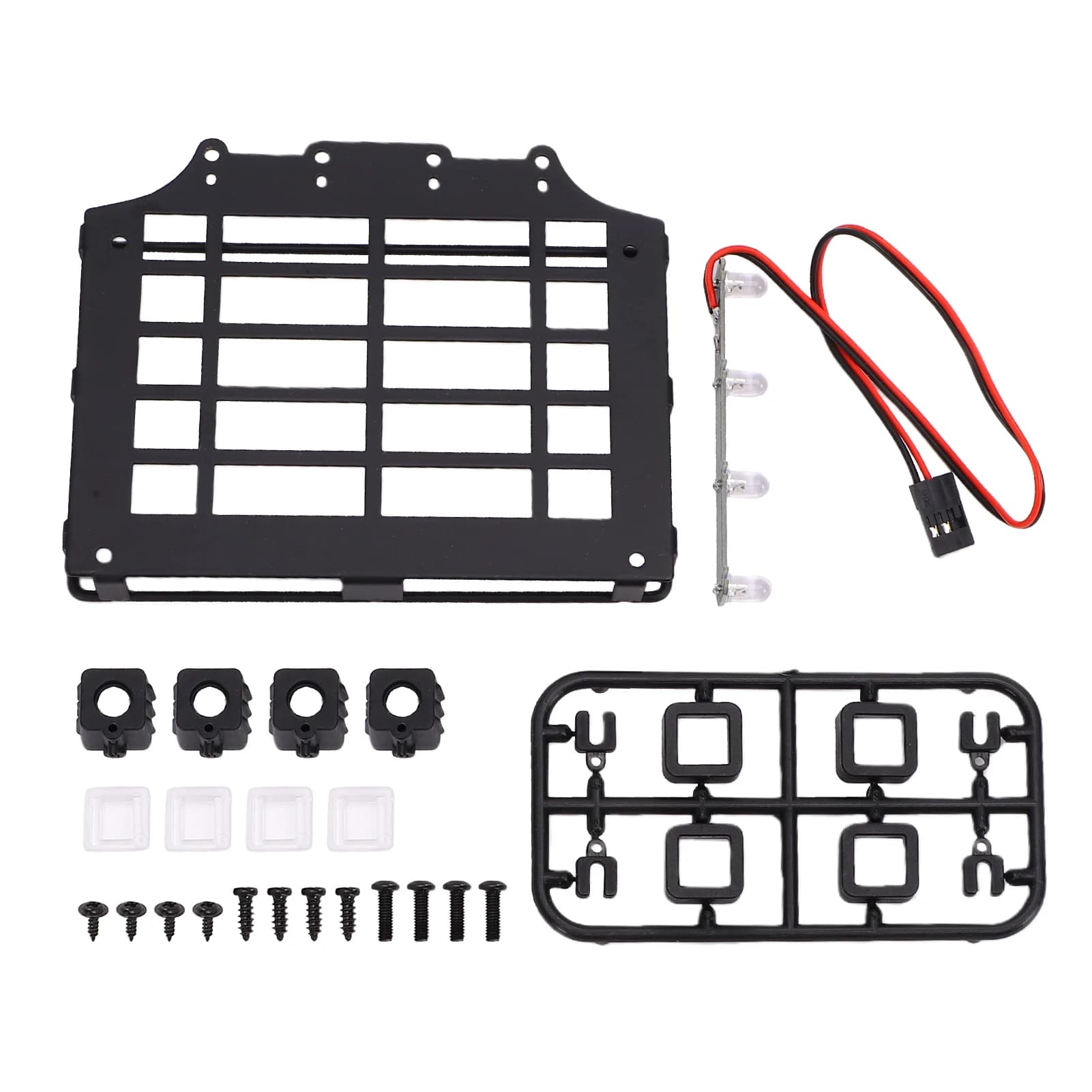 RC Car Luggage Carrier with Spotlights RC Crawler Upgrade Parts for MJX H12Y 1/12 Scale RC Cars RC Car Roof Rack with Lights
