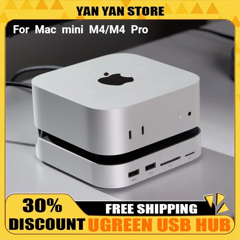 UGREEN USB HUB Docking Station Per Mac Mini M4 M4 Pro M.2 NVMe SSD 8TB Max 10Gbps Porte USB-A&C SD&TF 170 MB/s USB Splitter Dock
