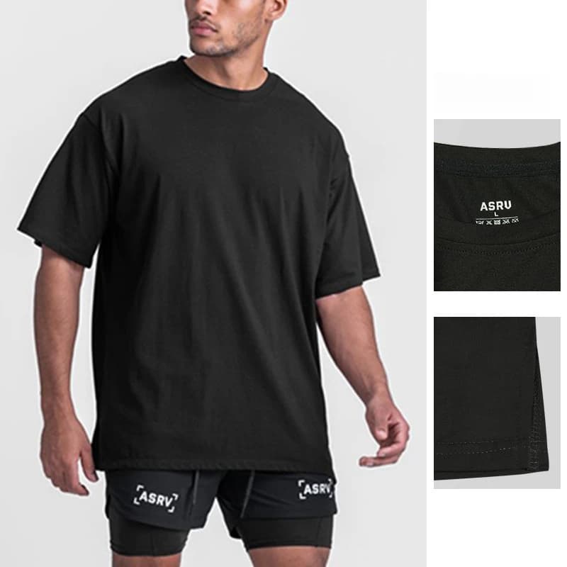 T-shirt da palestra da uomo Quick Dry Traspirante Splicing Patchwork Slim Fit Techwear Bodybuilding Fitness Training Abbigliamento sportivo Activewear