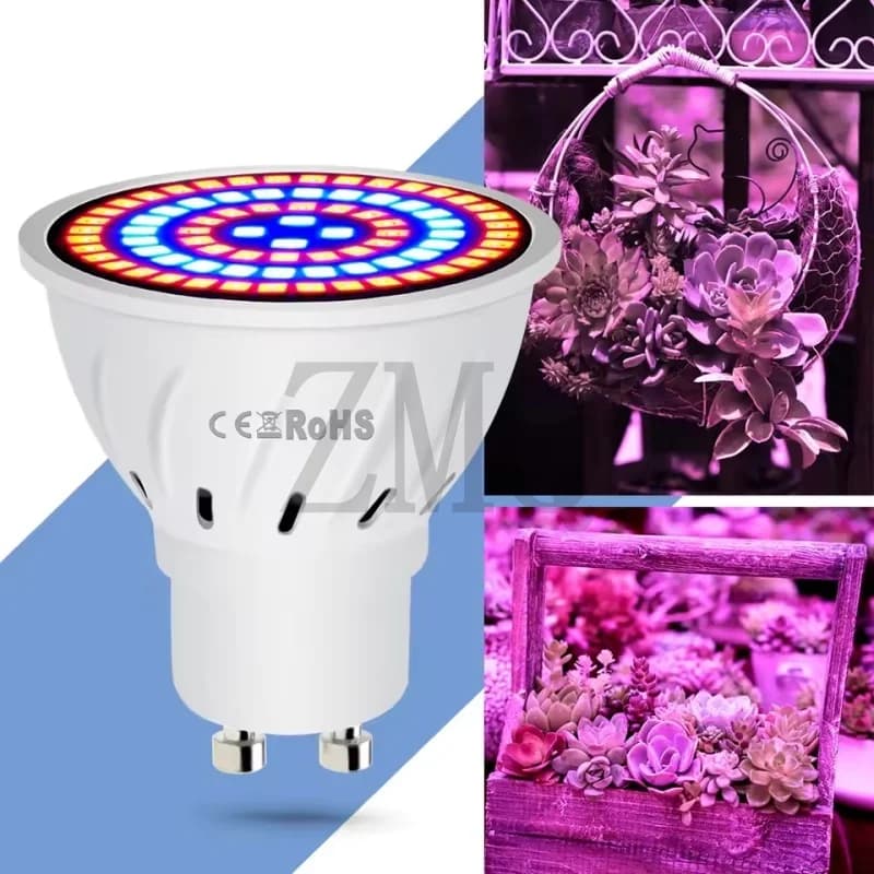 Luci LED E27 per Coltivazione Piante, Lampade GU10 a Spettro Completo per Coltivazione Idroponica Indoor, Semi di Fiori, Verdure, Lampadine E14 MR16 B22