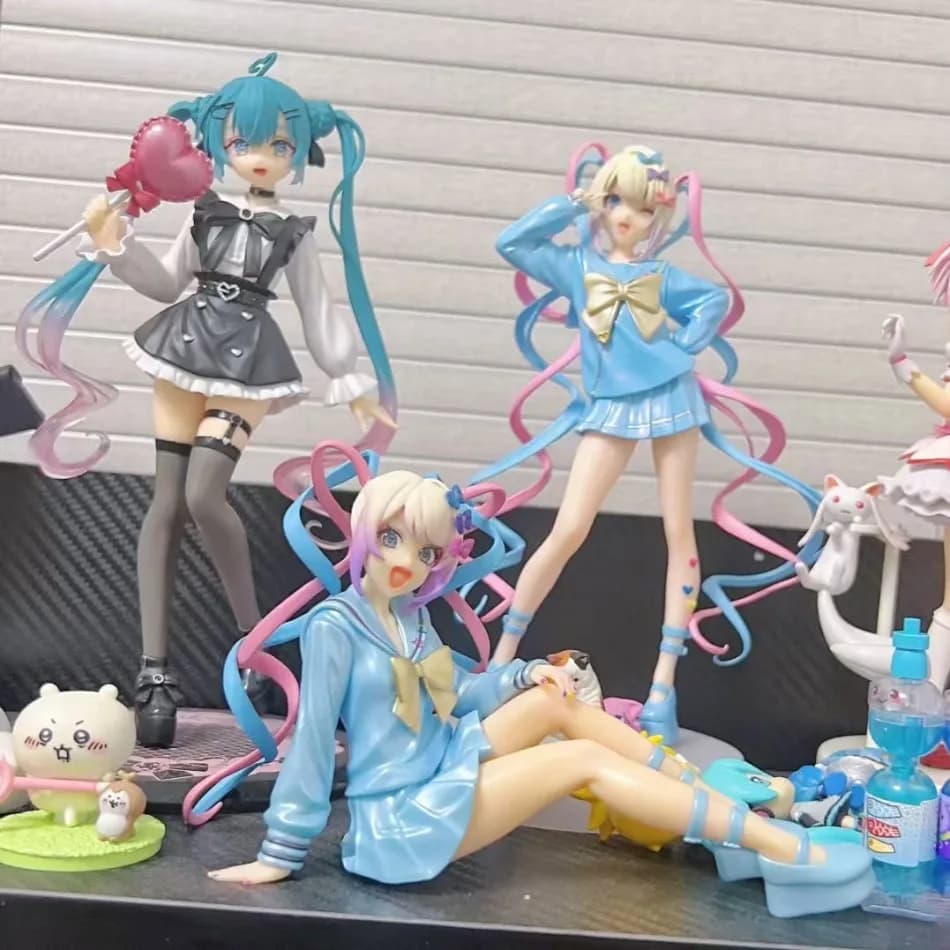 Figura Anime Needy Girl Overdose con Gatto, Action Figure Virtual Uploader, Modellino da Collezione in PVC, Ornamenti, Giocattoli, Regali di Compleanno