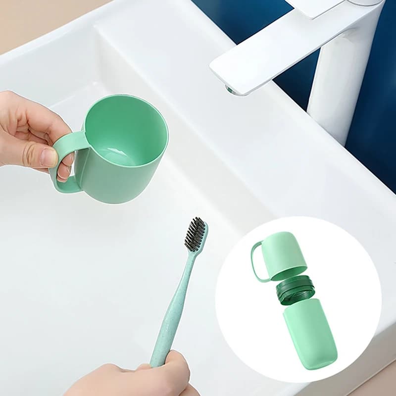 Tazza per spazzolino da viaggio Porta dentifricio per spazzolino da denti Semplice tazza per collutorio portatile per viaggi d'affari Strumento accessorio da campeggio a casa