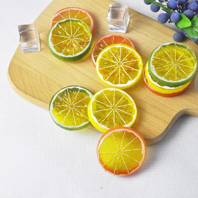 Mini simulazione fette di limone frutta artificiale finta mele super piccole modello in plastica schiuma cucina per feste decorazioni di nozze