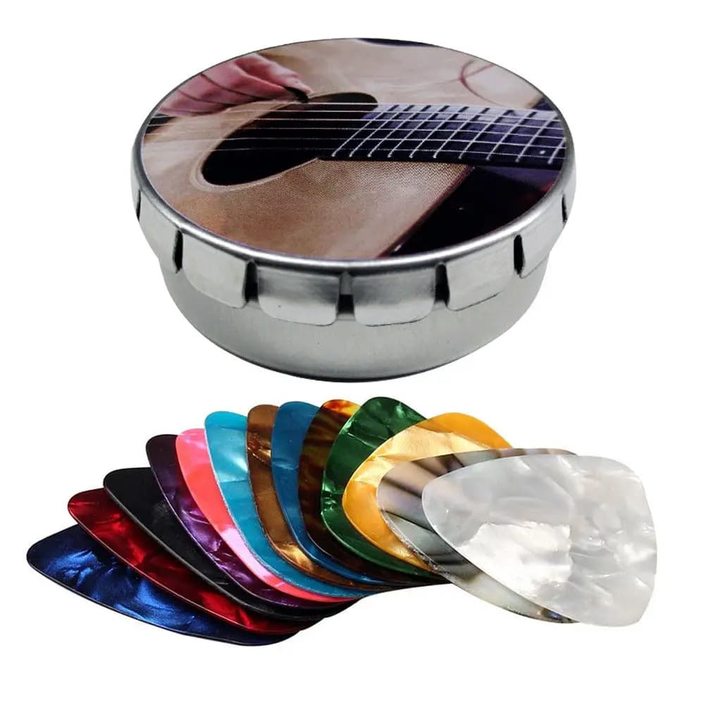 1 set di plettri compatti per chitarra folk, per strumenti a corda elettrici, ukulele, leggeri, non deformabili, lisci, sicuri, comodi e facili da usare
