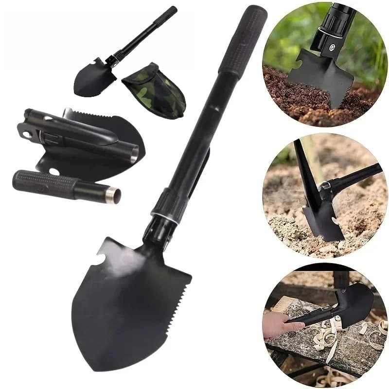 Pala Pieghevole Multifunzione 1 Pezzo, Attrezzi da Giardino, Mini Raschietto Telescopico per Neve, Vanga Pieghevole per Agricoltura e Campeggio all'Aperto