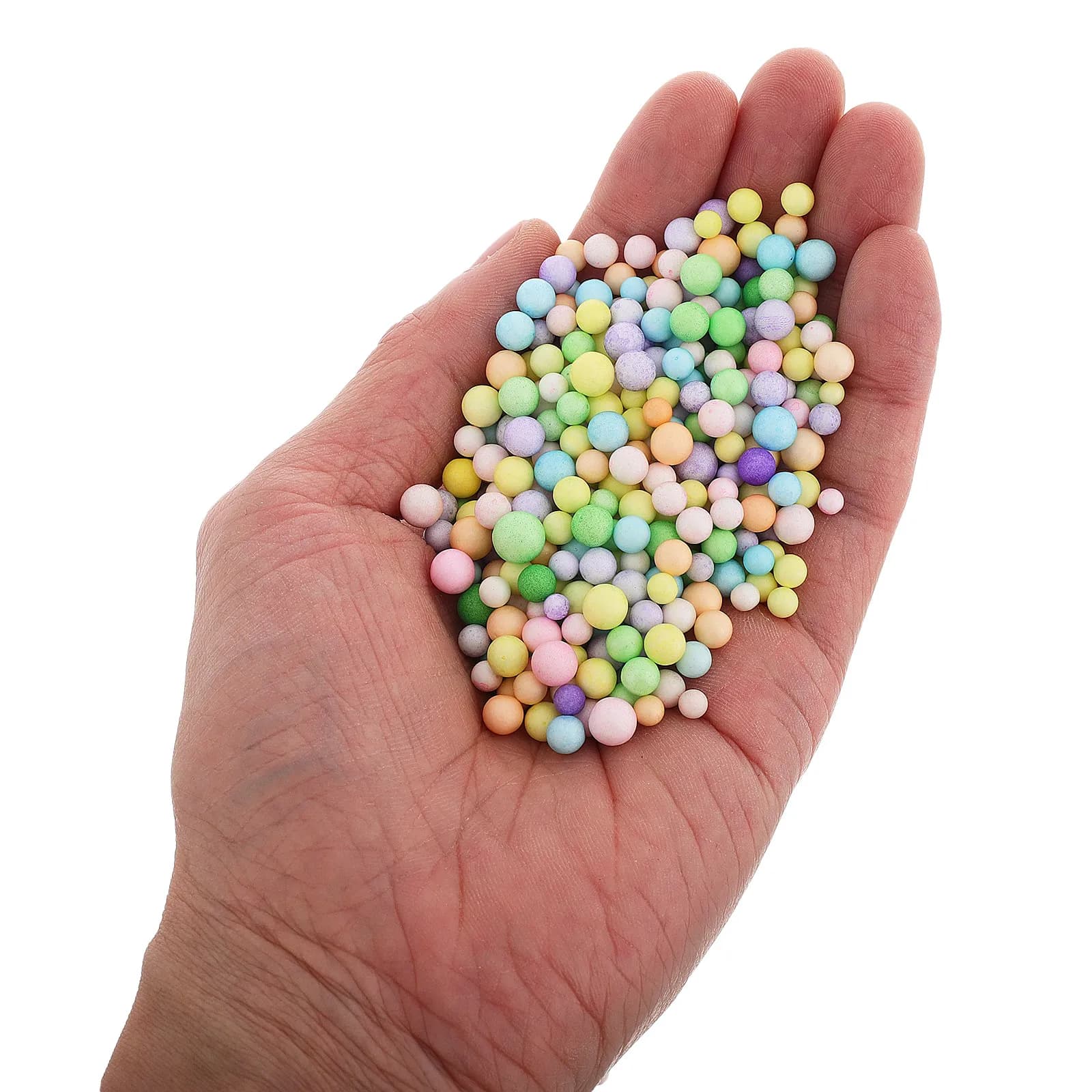 100G Assortiti - Perline in Micro Schiuma da 6mm, Riempimento per Poltroncine Sacco, Cuscini Fai da Te, Decorazioni Artigianali e Cuscini