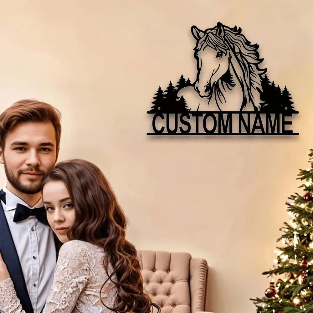 Customizable Antique-Style Metal Horse Wall Plaque Multi-Purpose Home Decor Artistic Wall Hanging for Living Room Office No Powe