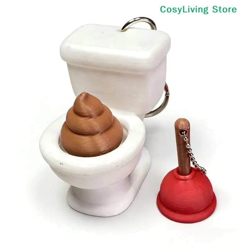 [CL]1/2Pcs Calming Keychain Keys Finger Button Party Gift Toilet Poop Hanging Fingertip Clicker Anti-stress Decompression Toys