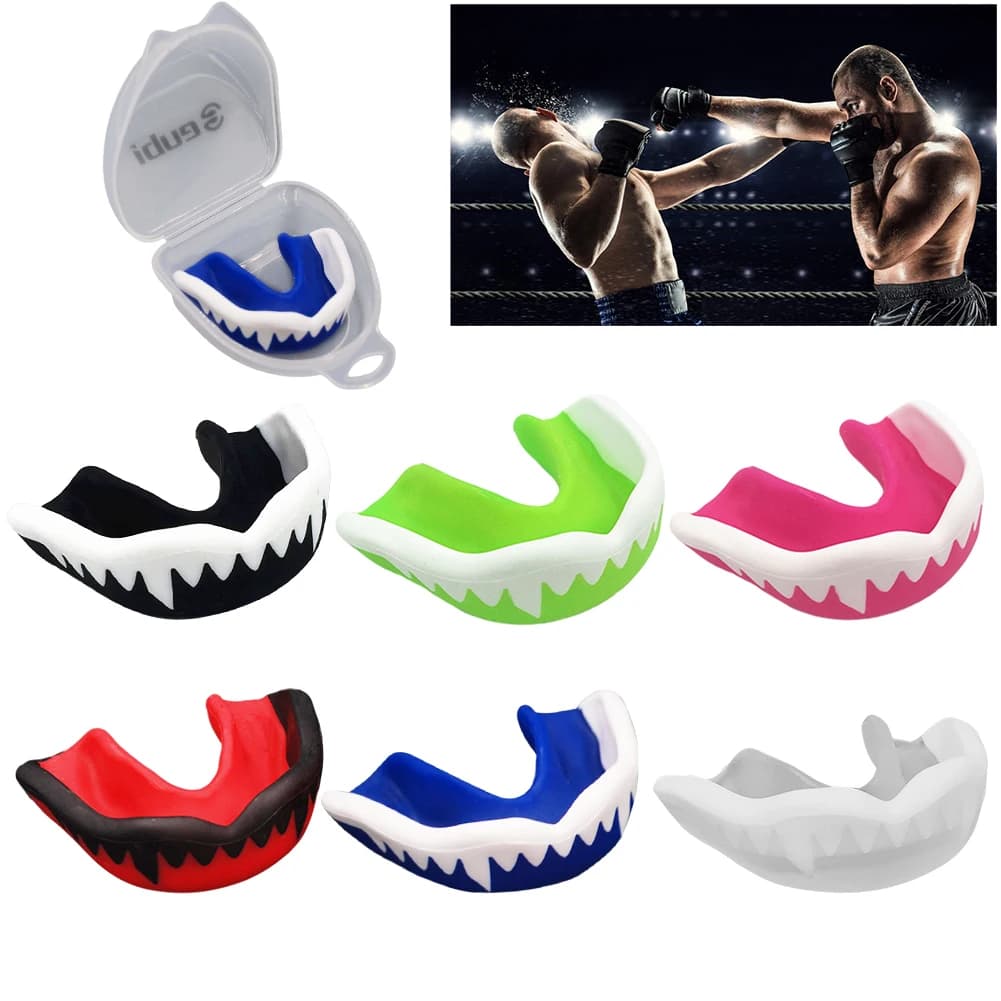 Toothguards with Storage Box Adult Paraders Junior for Football Wrestling Hockey Lacrosse Boxe