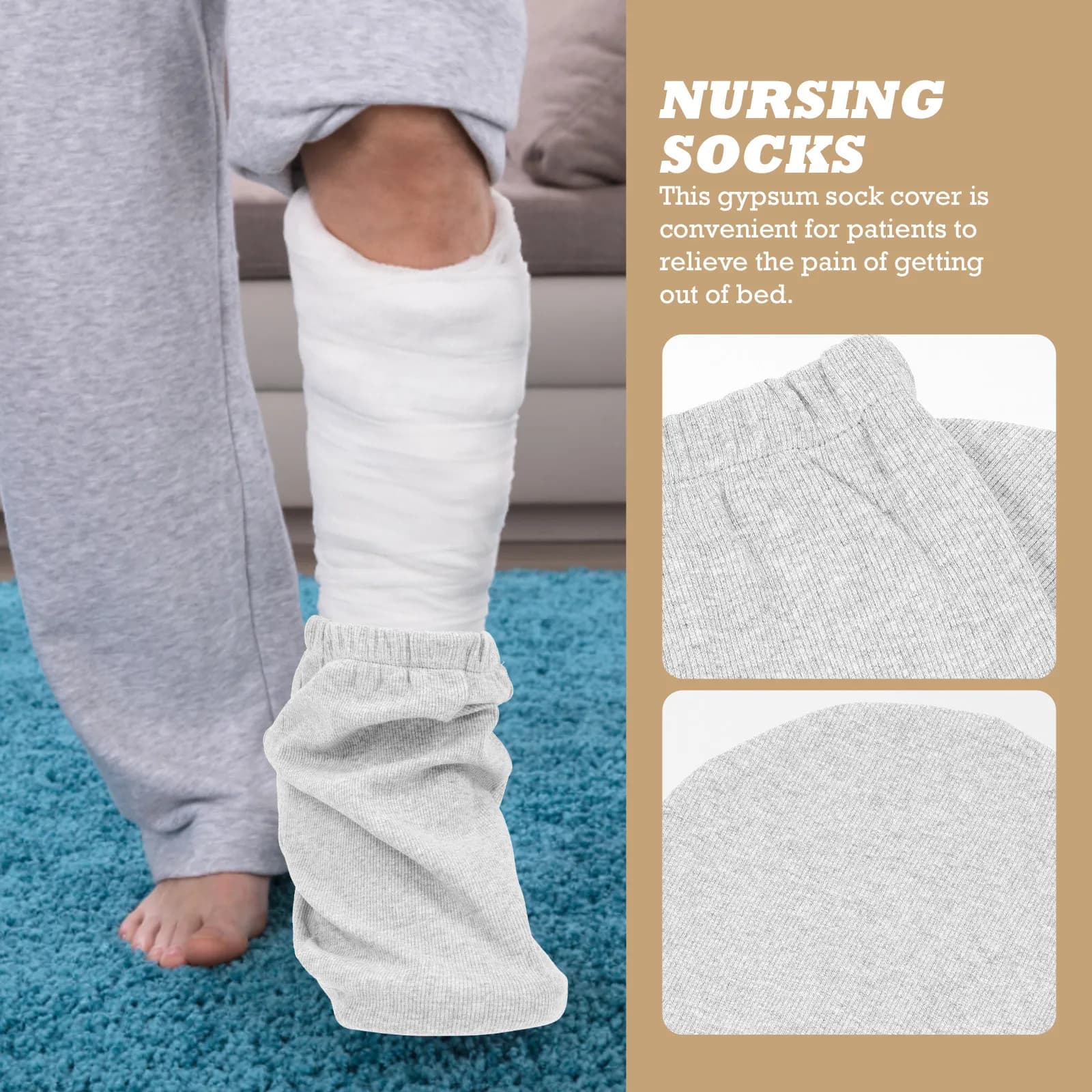 Cotton Socks for Orthopedic Gesso, Breathable and Comfortable for Men, for the Care of the Foot and the Lift from the Pain to the Caviglia