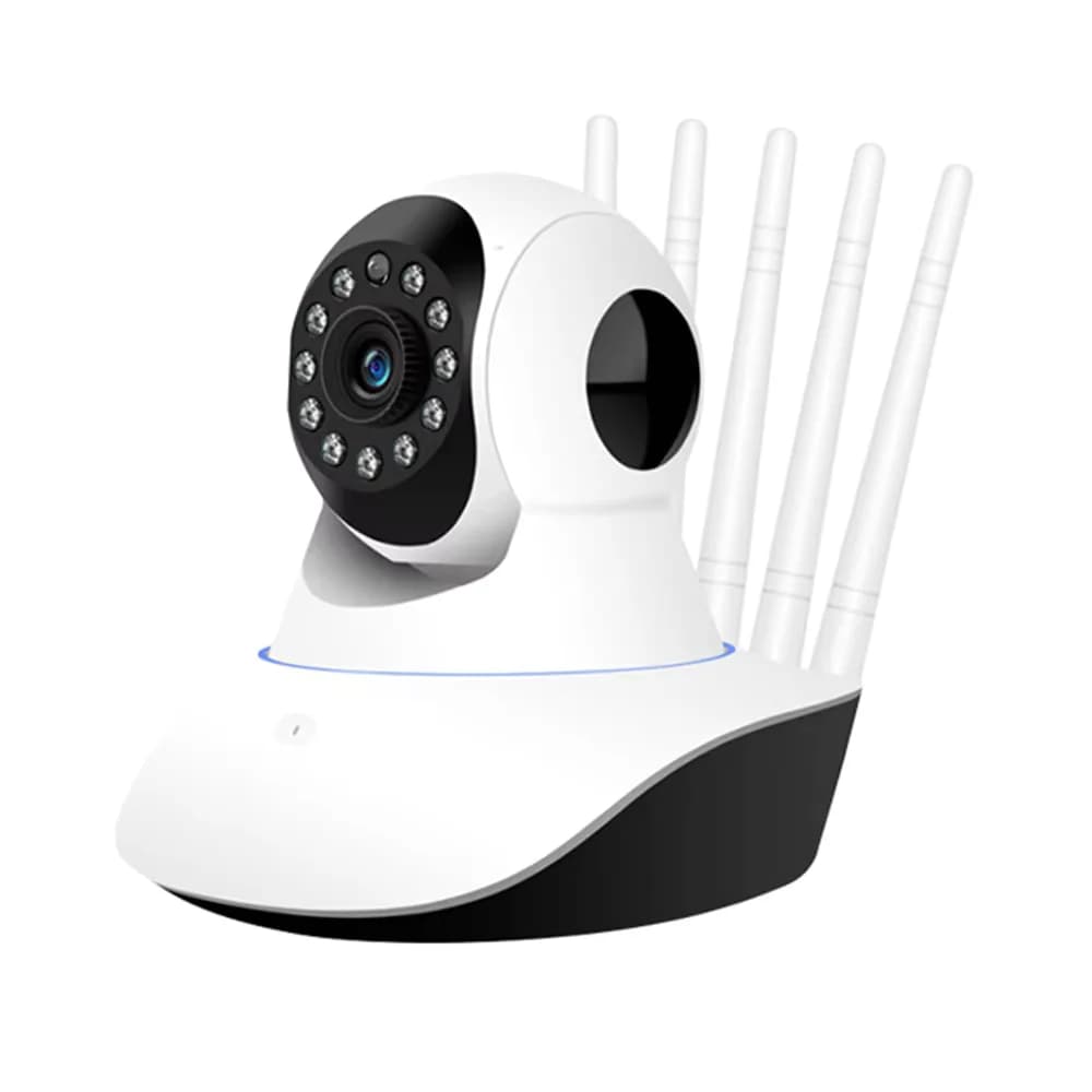 Telecamera di Sicurezza WiFi HD 1080P per Bambini e Animali Domestici, Pan-Tilt, Tracciamento Automatico, Visione Notturna, IP66, H.265, CMOS, con Scheda di Memoria, per Casa Intelligente