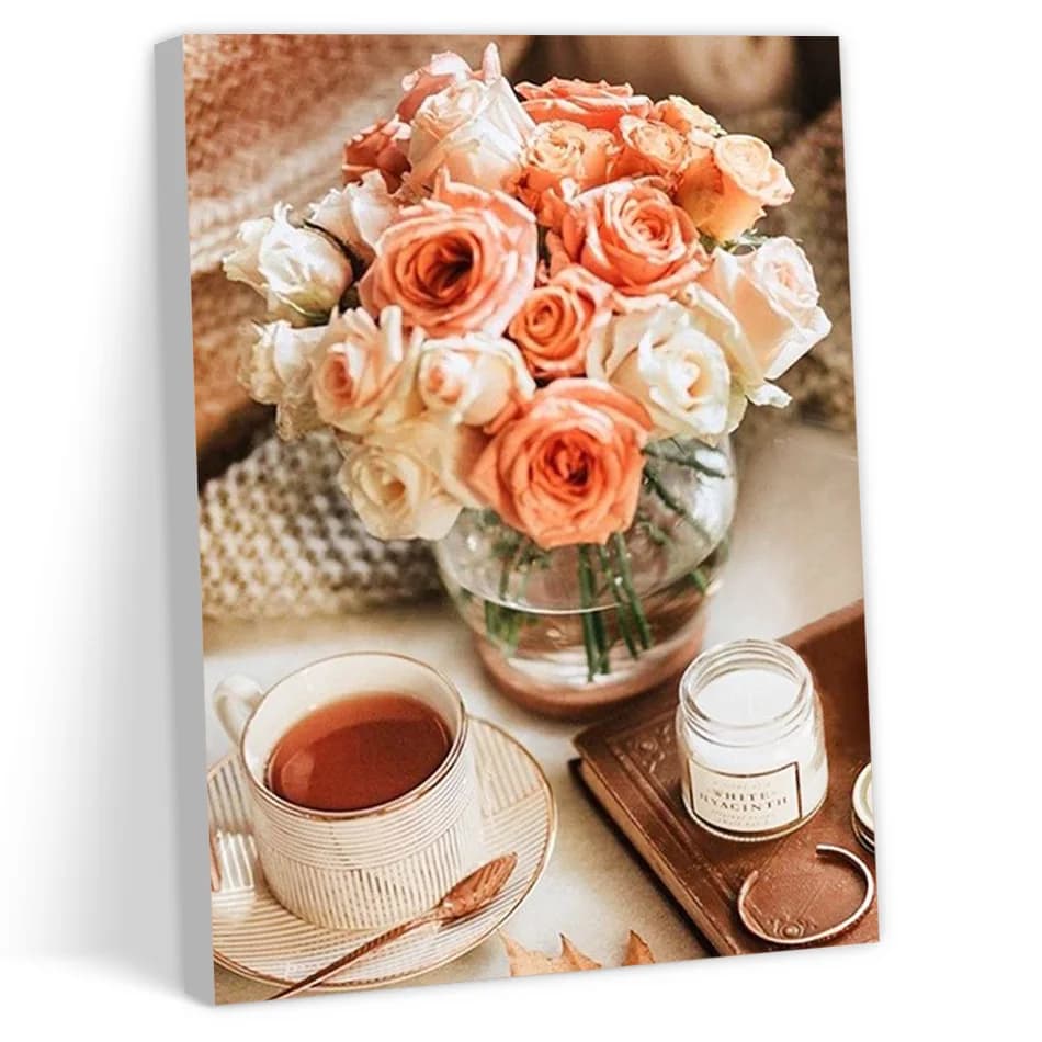 CHENISTORY Paintings For Painting By Numbers Acrylic Paints Number Painting Markers By Numbers Flowers Home Decor Picture Paint