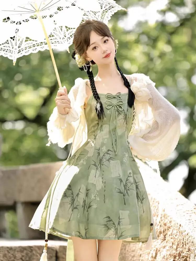 New original retro Chinese style lolita dress girl Han elements sweet top halter skirt suit cosplay party dress