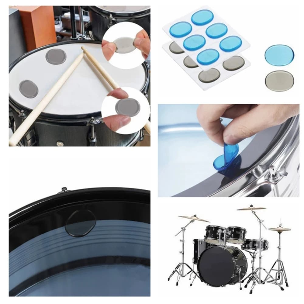 18 pz Tamburo In Silicone 3 Colori Ammortizzatore Pad Tamburo Snare Mute Pad Tamburo Morbido Serranda Gel Pad per Jazz Tamburi Silenziatore Controllo del tono