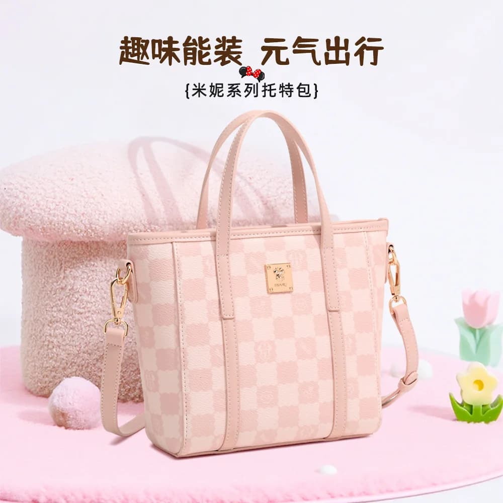 Genuine Disney Purses And Handbags Original Case Minnie Series Tote Bag Women Sweet Cute Print Shoulder Handbag 349