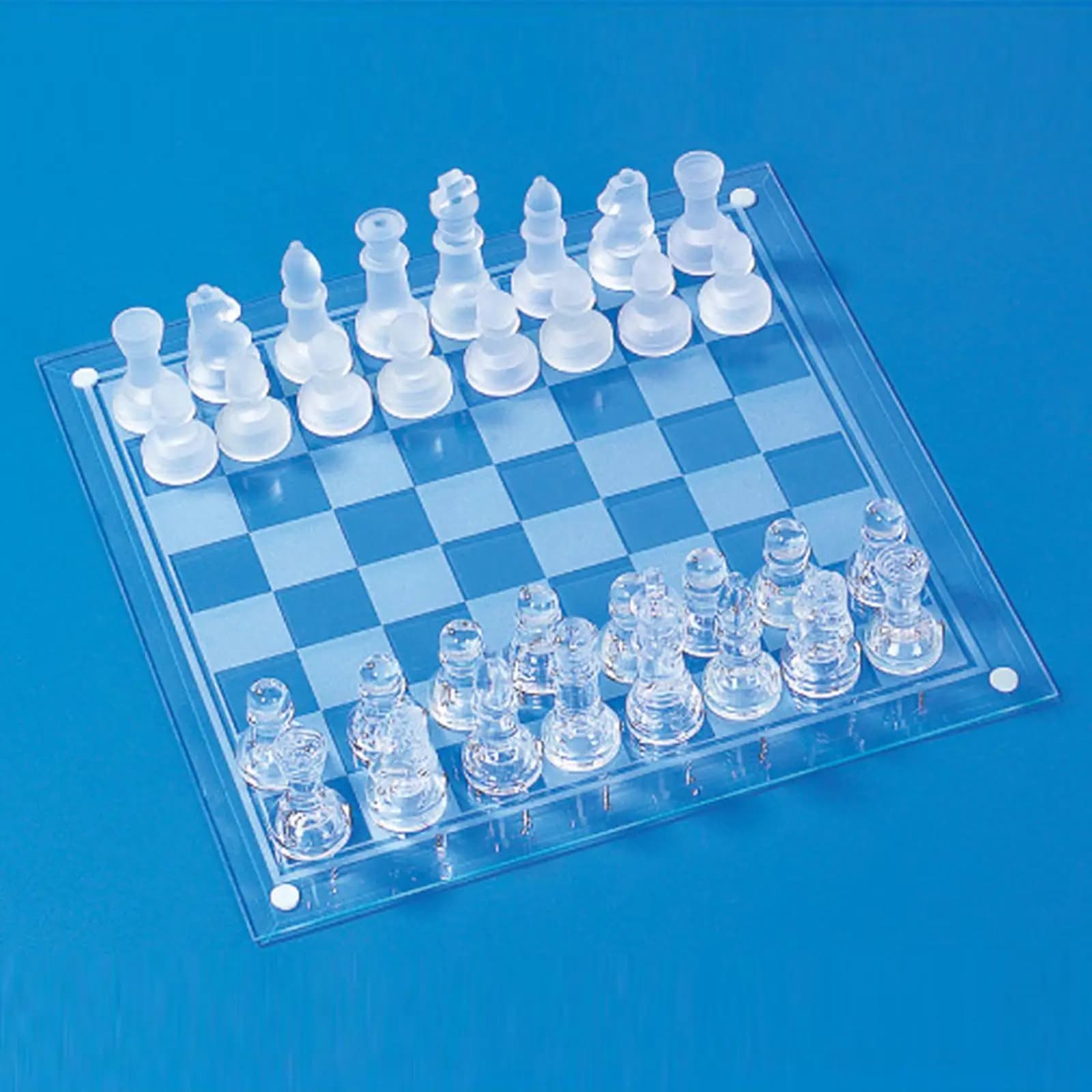 Frosted Chess Set Elegant Portable with Chess Board Crystal Chess Board Adults