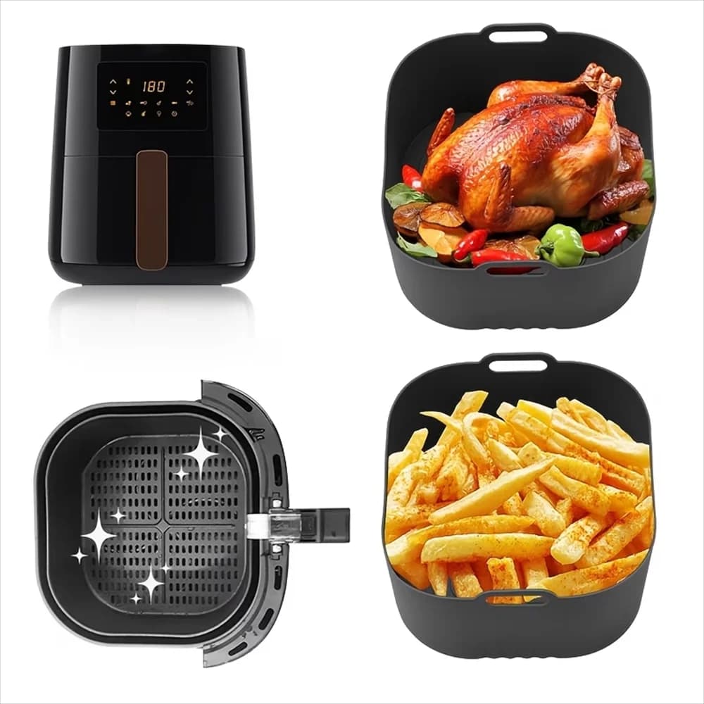 Vassoio in silicone per friggitrice ad aria da 17,5 cm/6,89 pollici, compatibile con HD9252 HD9200 HD9255, cestello da forno riutilizzabile per accessori da 4-5 litri