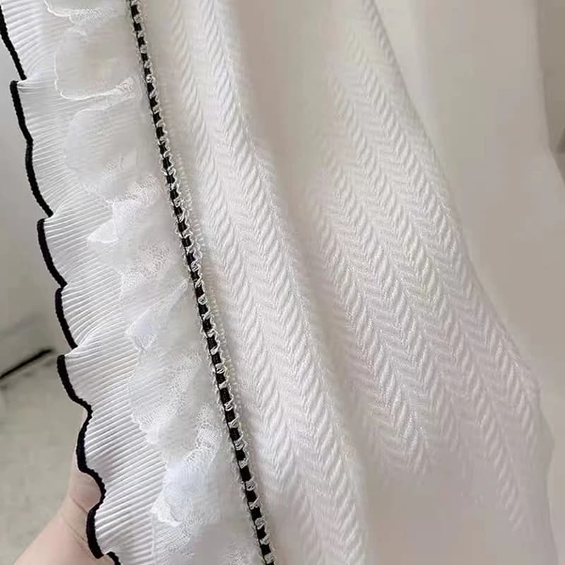 5 metri doppio nastro di pizzo chiffon pieghettato tessuto Lolita volant pizzo gonna orlo vestiti fai da te abito tenda accessori