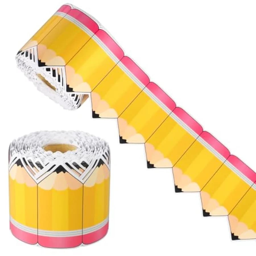 68.9 ft Pencil Classroom Bulletin Border Roll Back to School Bulletin Board Decor Pencil Paper Die Cut Cutouts Borders Trims fo