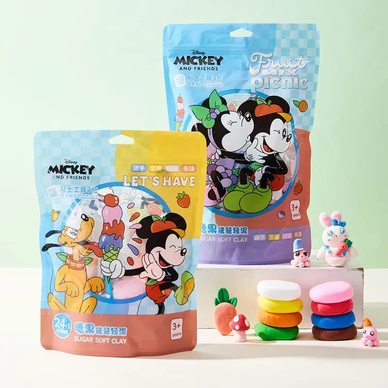 Kit di argilla morbida Disney Topolino 12 colori per bambini, giocattolo artistico fai da te, regalo