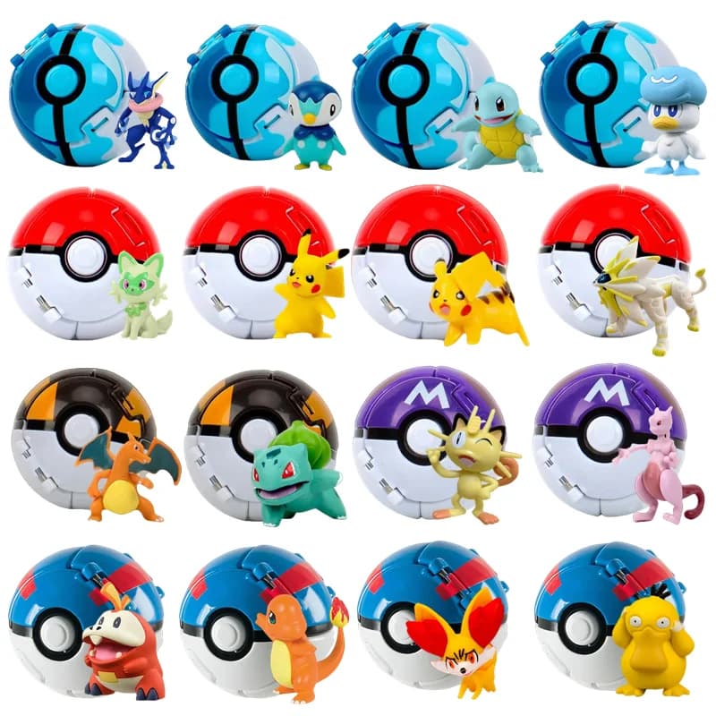 Pokemon Figura Pokeball Anime Figurine Cartoni animati Pikachu Charizard Squirtle Pocket Monster Pet Anime Action Model Toy Regalo per bambini