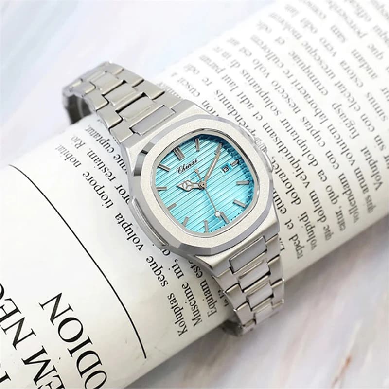 Women's Watch Luminous Quartz With Trendy Date Stainless Steel Watch Silver Women's Watch Waterproof Stainless Steel