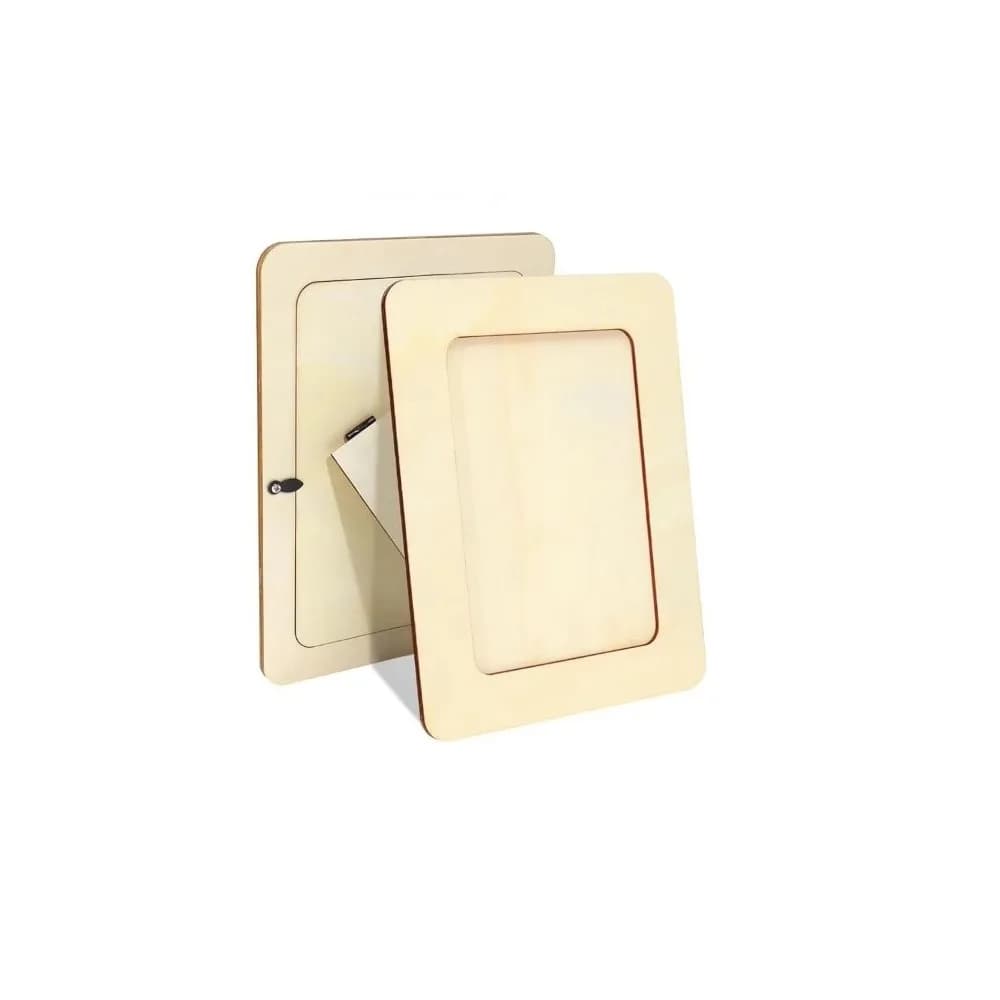 1/5Pcs Unfinished Blank Wooden Photo Frame Premium Wood Material Wavy/Rectangle Shape DIY Picture Frame Sturdy Durable