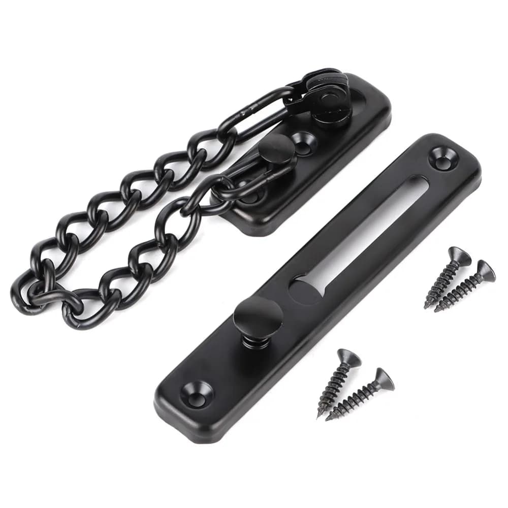 Stainless Steel Stainless Steel Door Security Chain Black, Silver, Antique Bronze Hotel Anti-theft Door Latch Lock