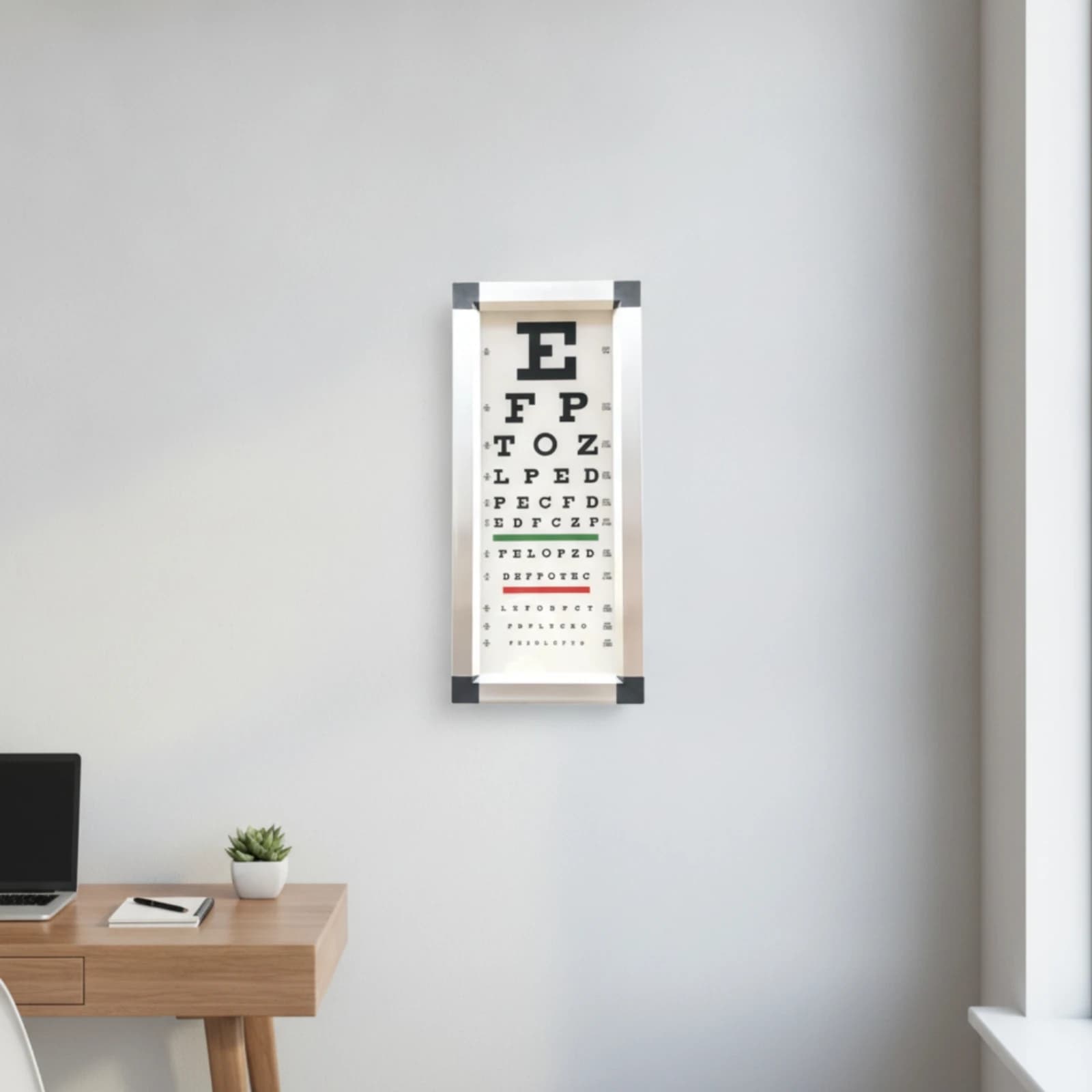 Eye Chart Light Box with red/green Sight Mark Wall-Mounted LED Eye Chart Light Box Vision Test Board Backlit Logarithmic