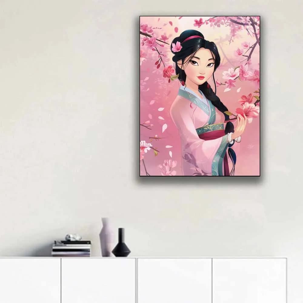 Principessa Mulan 5D diamante mosaico completo rotondo/quadrato pittura diamante fai da te kit completo decorazione della casa senza cornice