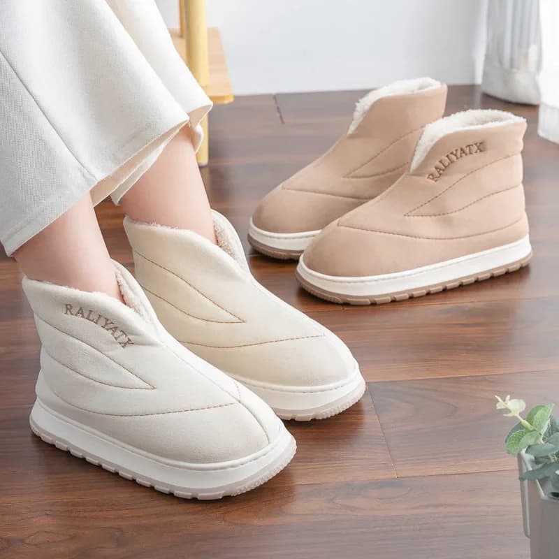2024 Women Winter Boots Keep Warm Plush Snow Boots Simple Soft Adult Cotton Shoes Thick Heels Anti-skid Ankle Boot for Couple