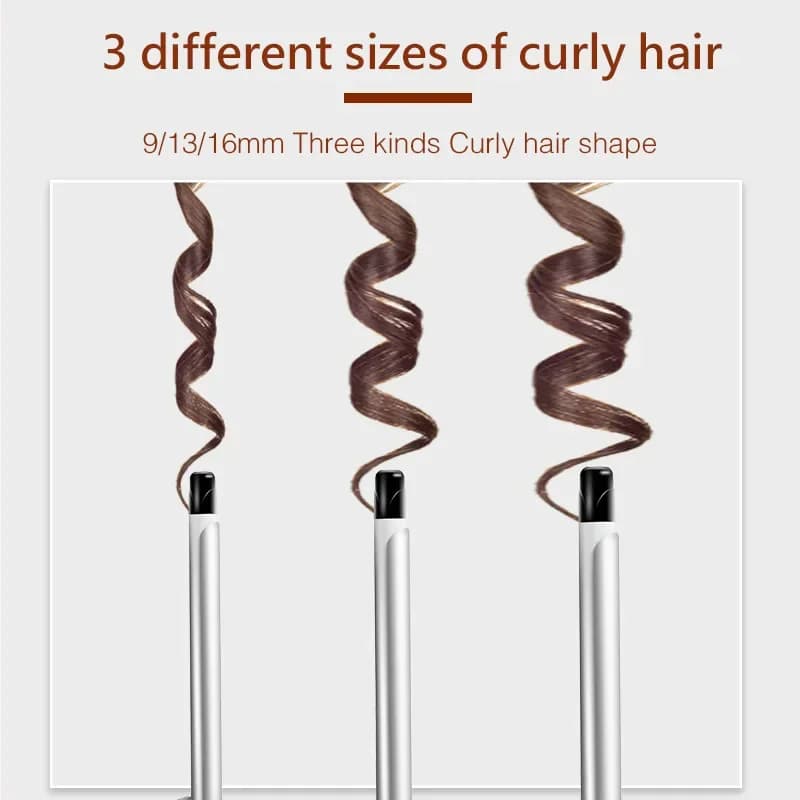 Electric curling iron for men and women, Teddy Curl model, small 9mm, for voluminous wool effect, for permanent and curling.