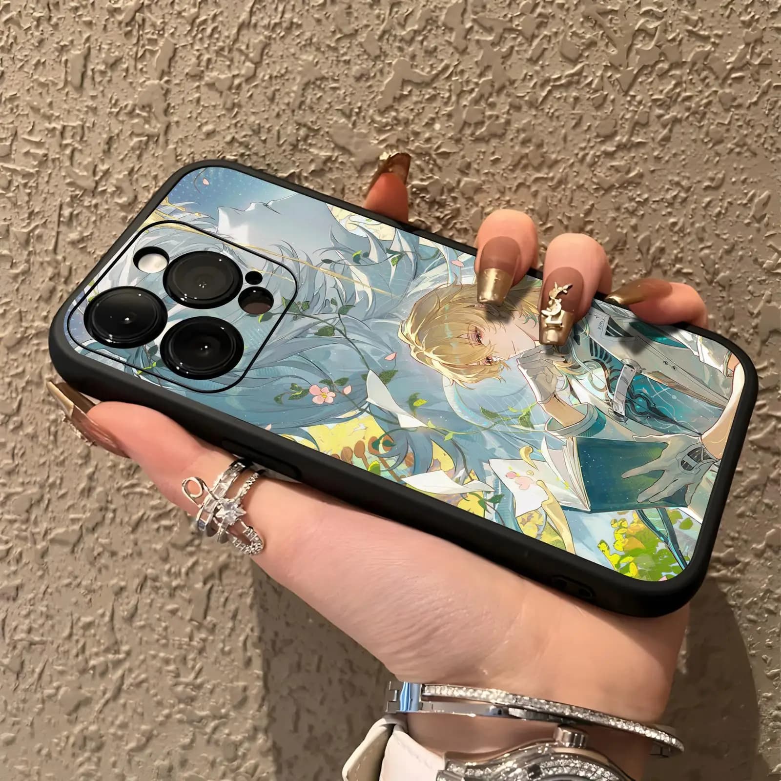 Phone Case For iPhone17 16 16e 15 14 13 12Plus Mini Pro Max Soft black Shockproof Cover Wuthering Waves LUUK HERSSEN