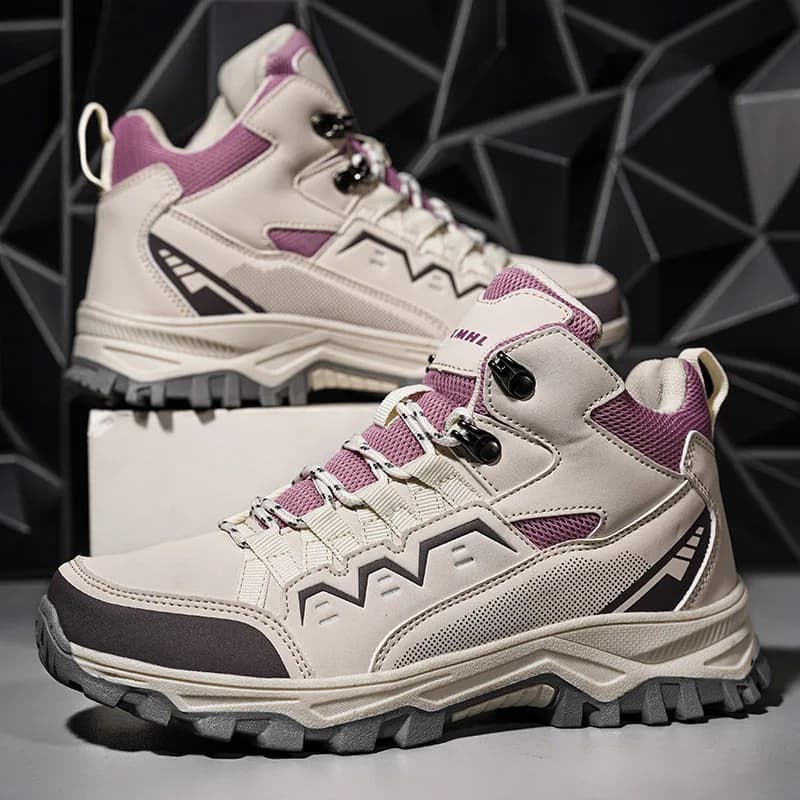 Scarpe da trekking da uomo alte autunnali Scarpe da trekking antiscivolo da esterno per uomo Scarpe da arrampicata Scarpe da ginnastica sportive da donna viola moda