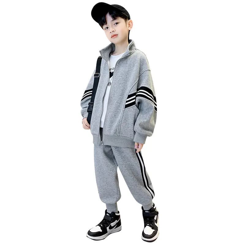 Set di abbigliamento per ragazzi adolescenti Tuta per bambini Nero Grigio Cotone Top larghi Pantaloni Abiti per bambini Abbigliamento sportivo per ragazzo 4 5 6 7 8 10 12 14 anni