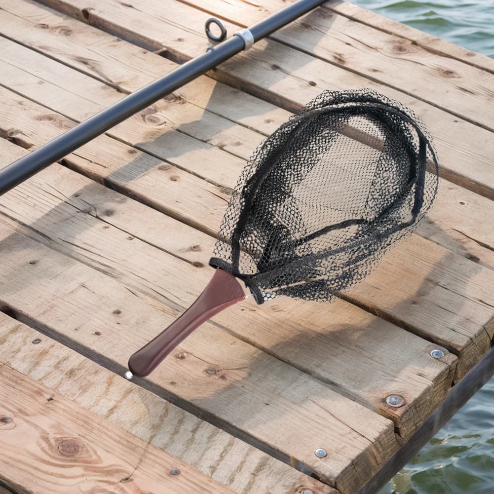 Guadino Pieghevole con Manico in Legno per Pesca a Cattura e Rilascio di Trota, Spigola e Luccio - Attrezzi da Pesca