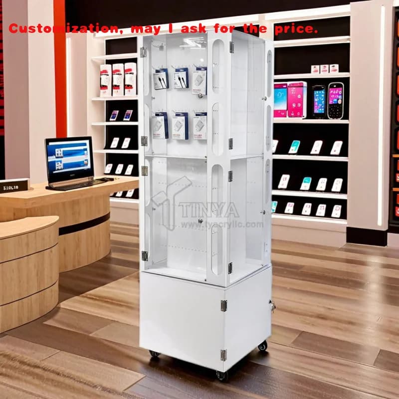 personalizzato. Espositore per accessori mobili per dati USB mobile per cuffie da negozio per telefoni cellulari da pavimento personalizzabile