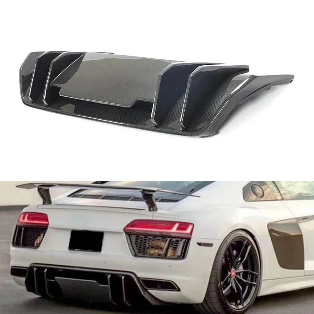 For Audi R8 2016-2018 Style Real Dry Carbon Fiber Rear Lip Rear Diffuser Car Accessories Body Kits Trim