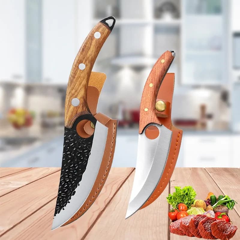 Stainless Steel Bone Knife Cooking Meat Knife Vegetable Slicing Knife Sharp fruit knife Kitchen knives with wooden handle