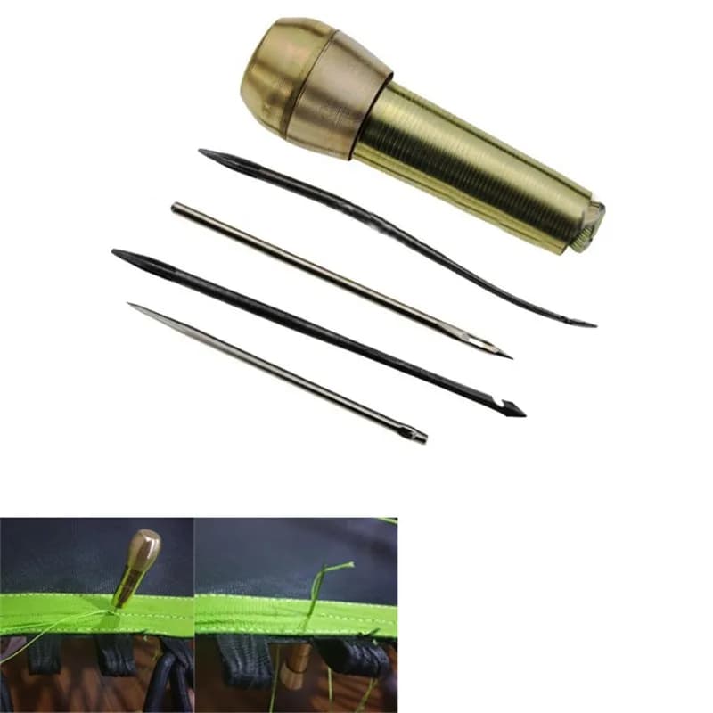 Copper Handle Sewing Awl DIY Carft Stitch Needle Cone Die Stencils Canvas Shoes Threader Repair Punch Awl Leather Craft Awl Tool